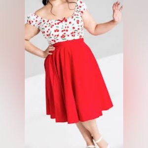 Hell Bunny 3x Red Skirt Paula 50’s Skirt